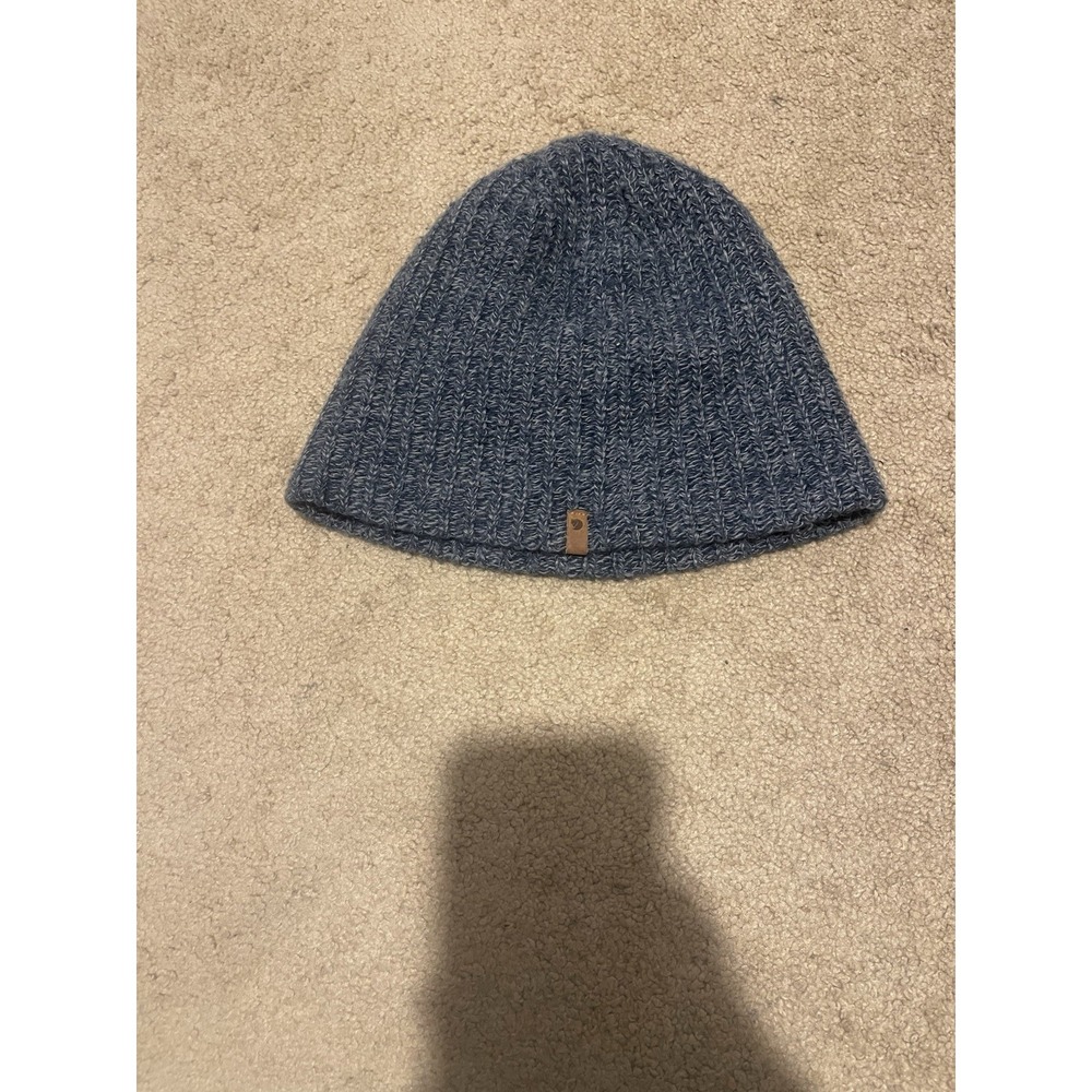 Fjällräven OVIK Melange Beanie Knitted Hat Blue Akrylics Mens ADULT One Size